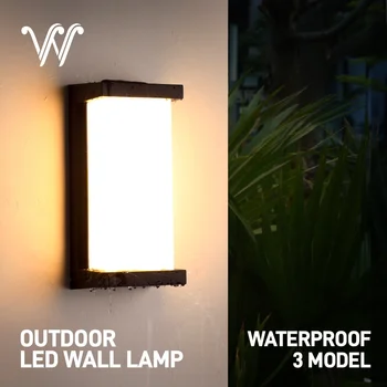 IP65 Wasserdichte Outdoor LED Wand Lampe 24W AC85-265V Außenwand Beleuchtung Kunststoff Lampe Körper Warm Weiß Veranda Licht garten Licht