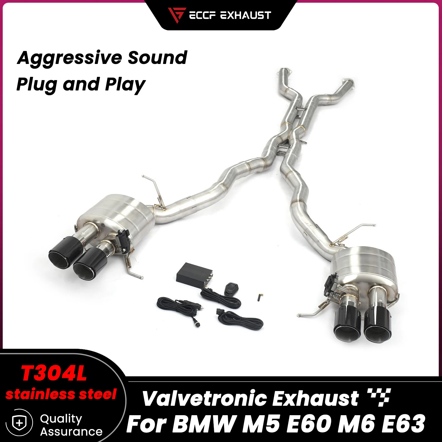 

Sporty Valved Stainless Steel Catback Exhaust For BMW M5 E60 M6 E63 Switchable Sound No Drone Performance Upgrade