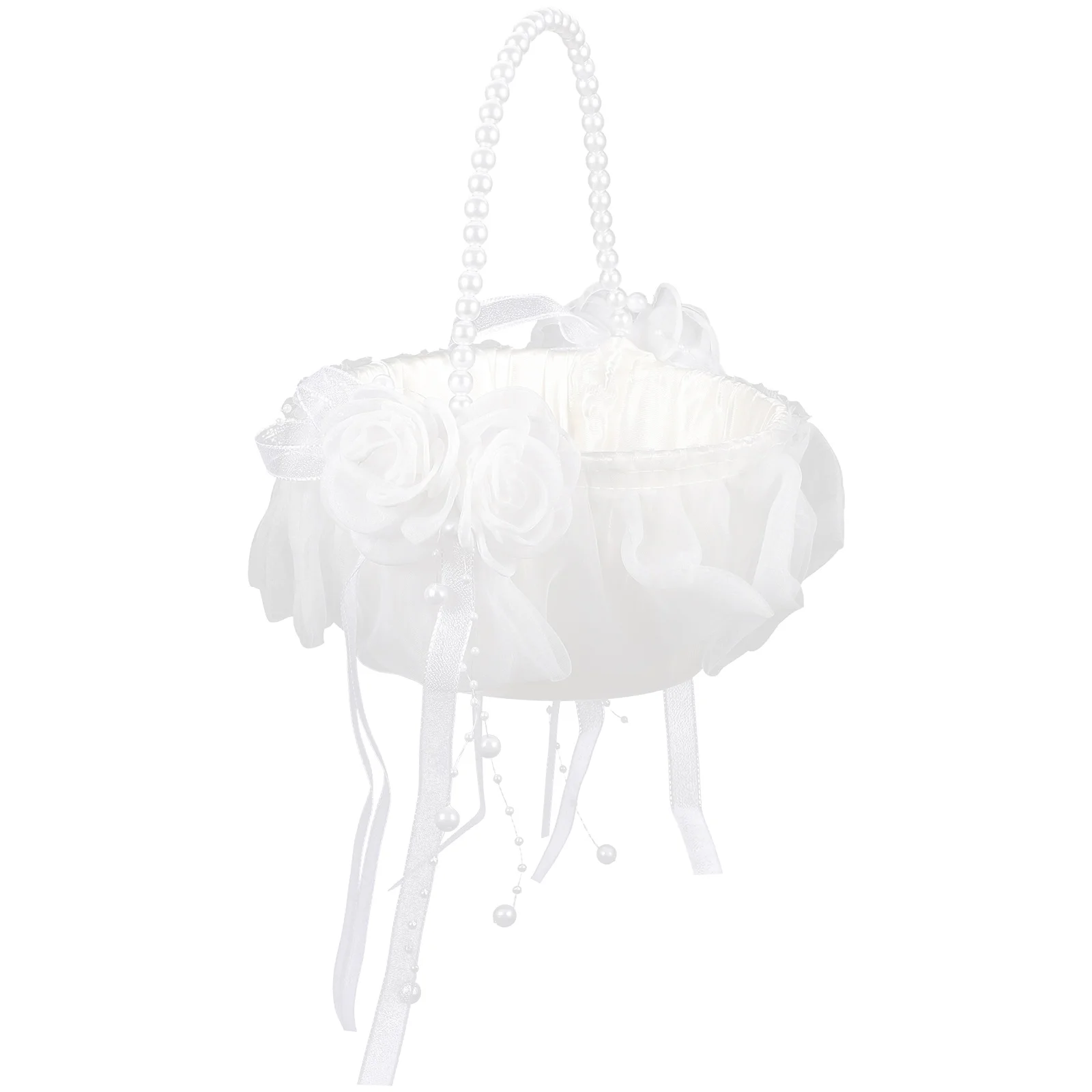 

Flower Girl Basket for Weddings Bridal Party Accessories Wedding Flowers Storage Cloth H held Pearl Flower Basket H
