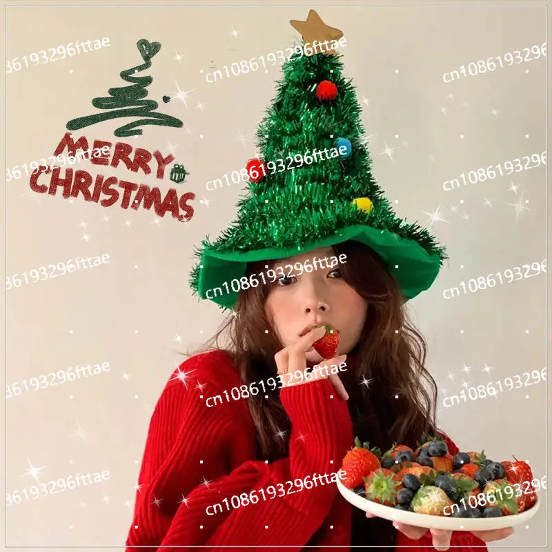 Christmas Hat Small Christmas Tree Shooting Arrangement Props Children Adult Headgear Headband Ornament