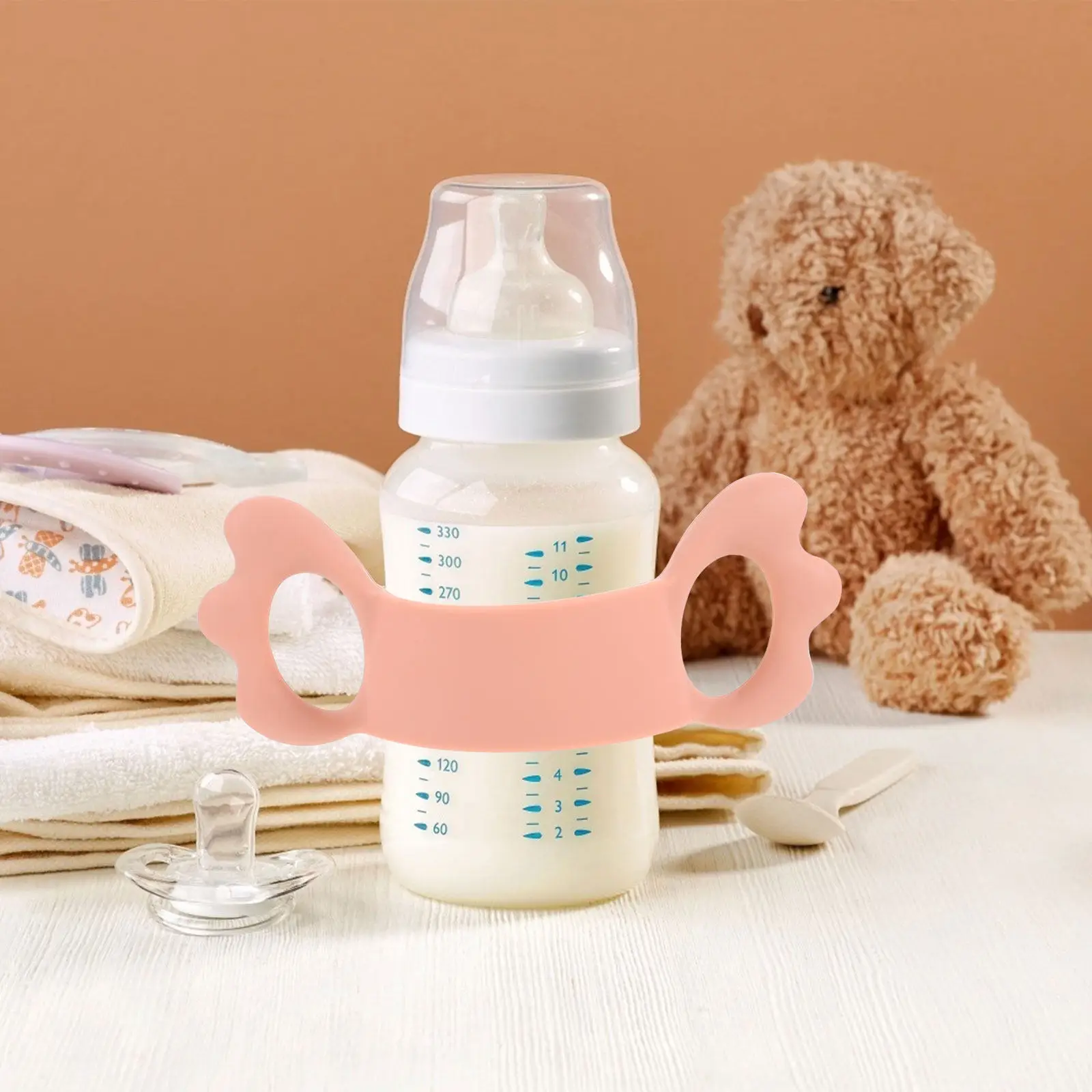 

Ergonomic Silicone Baby Milk Bottle Handle Fit Most Feeding Bottles Gift for New Parents Portable Infant Bottle Handle
