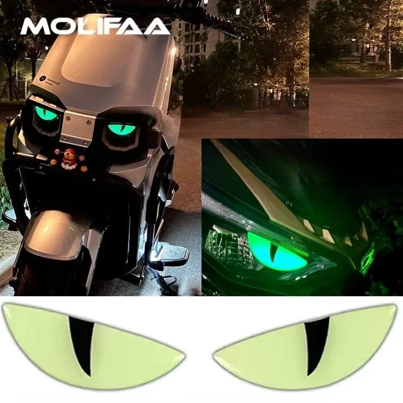 

Для SYM Mmbcu 150 158 Drg 150 158, светящаяся крышка фары, наклейки для мотоцикла, 3D эпоксидная смола, кошачьи глаза, наклейка на переднюю лампу, доступ