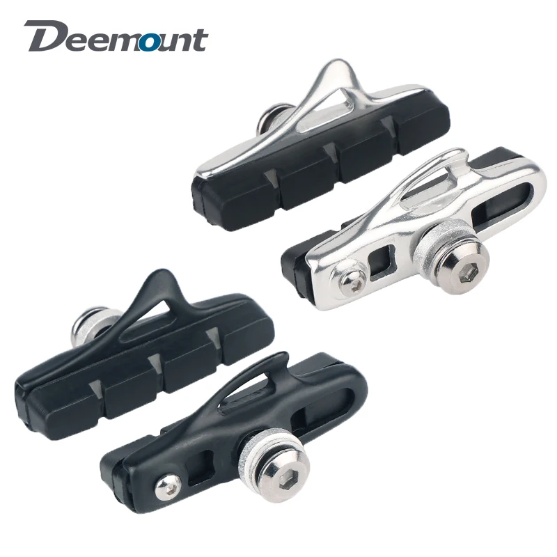 Deemount 55mm Road Bicycle Metal Ring Bicycle Stopping Blocks C brake pad rubber replaceable brake block For C clamp brakes