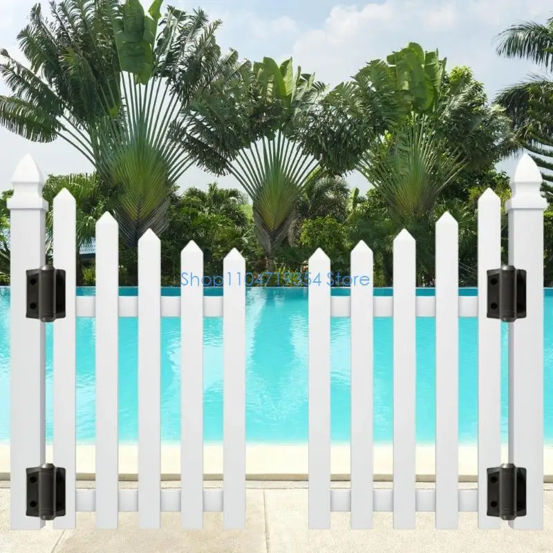 0XLD Pack of 2 Adjustable Tension Nylon Gate Hinges with Safety Cap Resistant Auto Closing Hinges for Outdoor Furniture