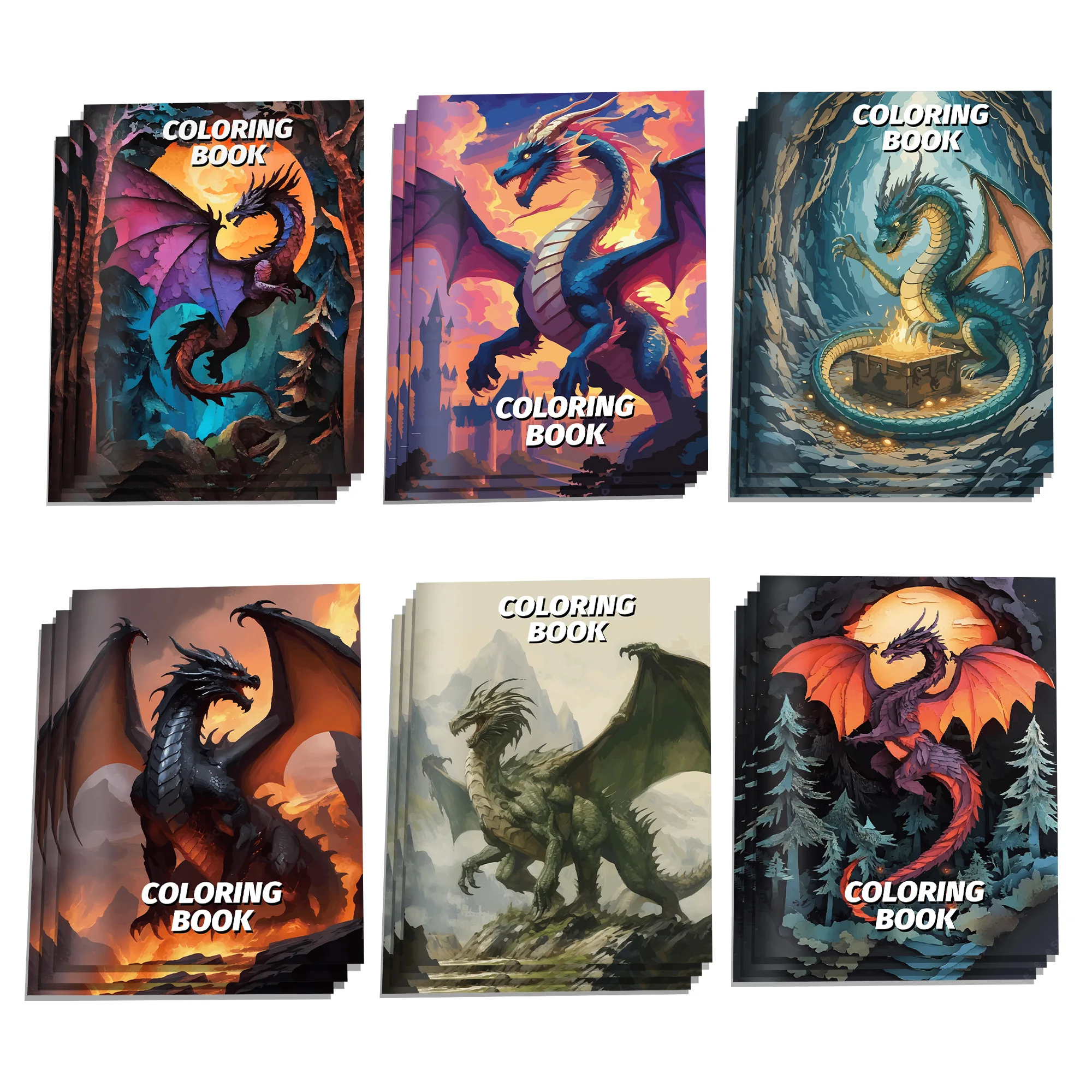 6/12/24 stücke Drachen Thema Graffiti Buch Zeichnung Malerei Bücher DIY Färbung Bild Bücher Für Kinder Geschenke Geburtstag partei Liefert