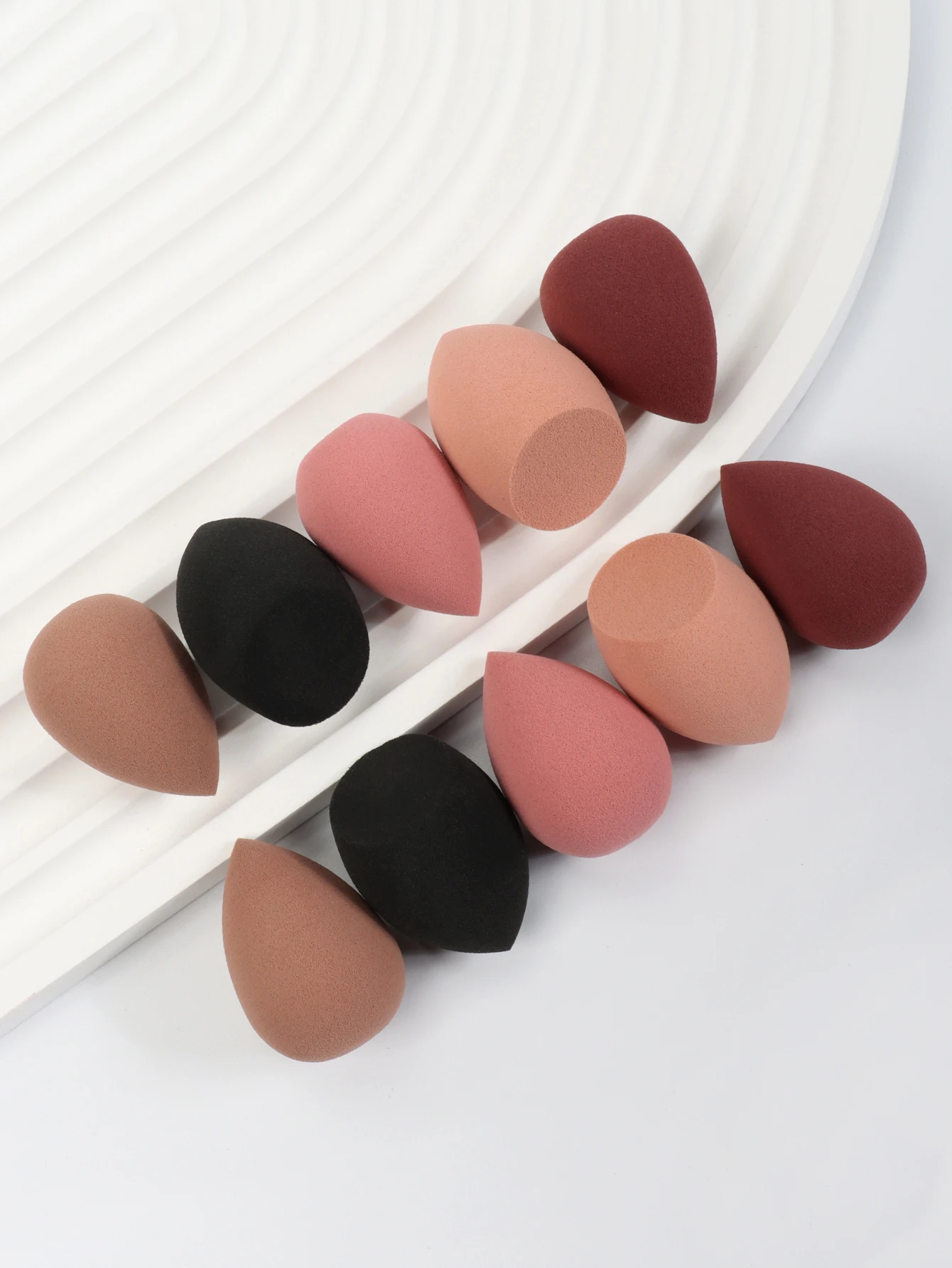 Mini esponja de maquillaje en polvo, esponja de belleza para corrector, base líquida, cosmética facial, 10