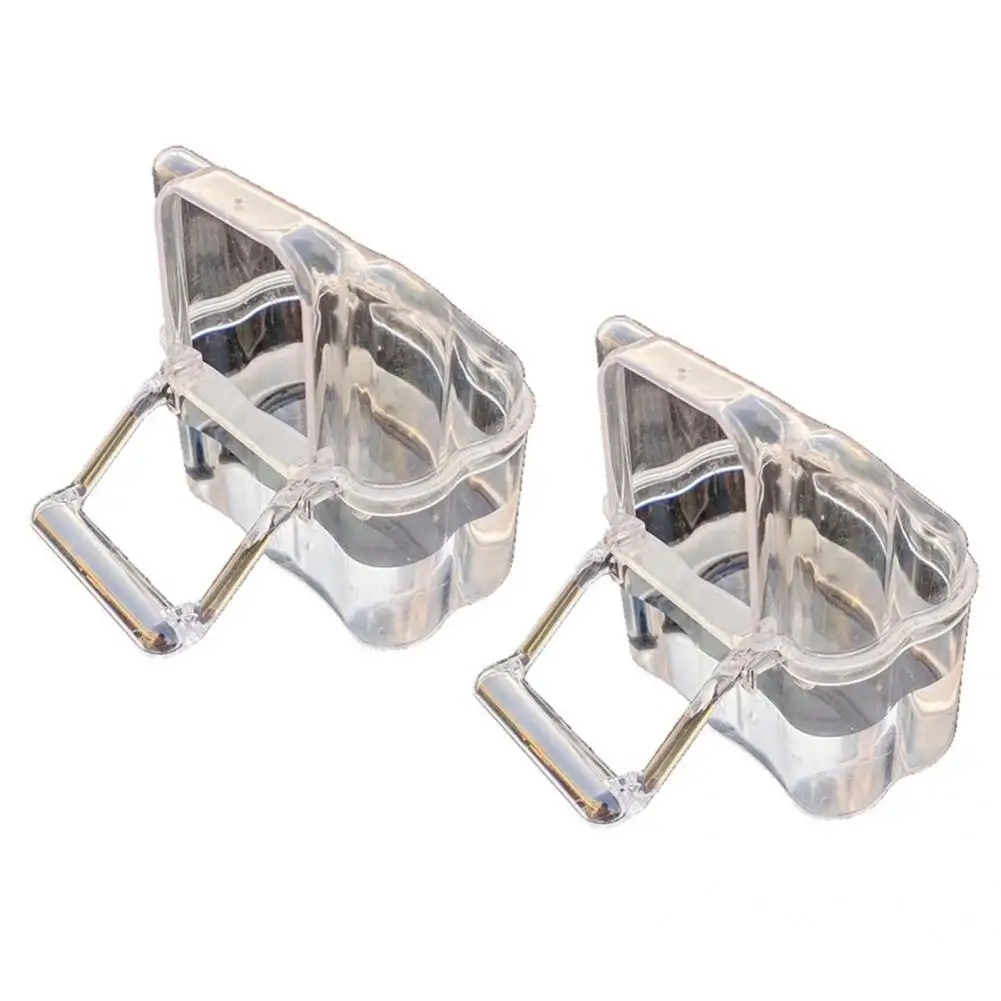 Plastic 2Pcs Eco-friendly Parrot Feeder Food Dispenser Anti-spill Bird Feeder Smooth Edge Cage Accessories
