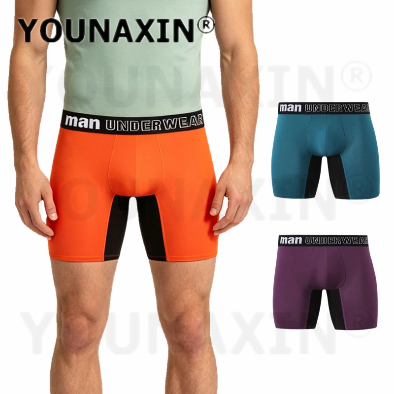 

2 Pcs Big Size Men Underwear Boxers Briefs Panties Bamboo Fiber Knickers Boy Underpants Long Undies L XL 2XL 3XL 4XL 5XL 6XL 7XL