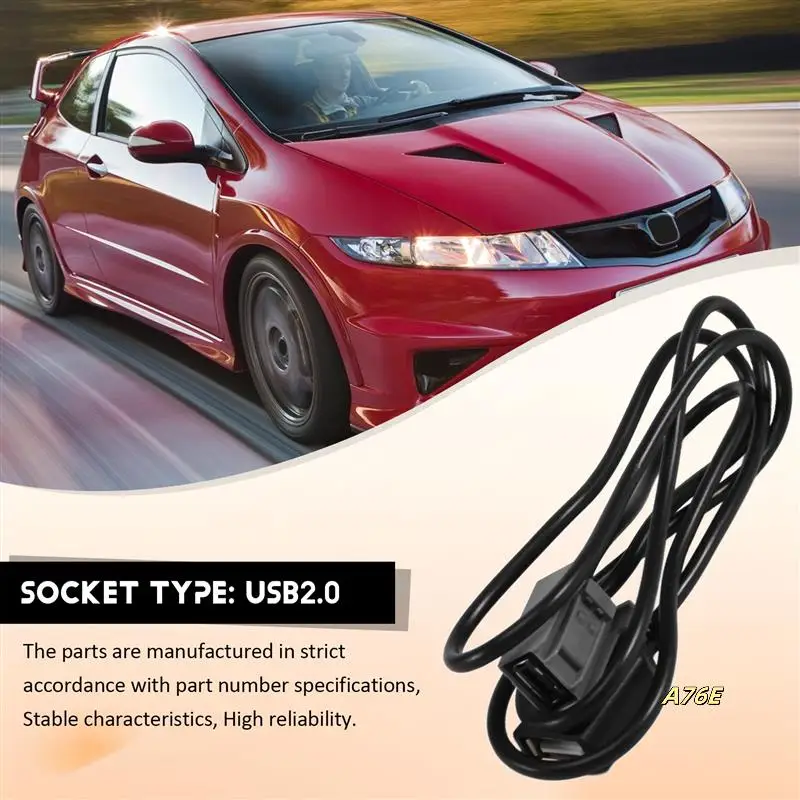 Car Aux USB Cable Adapter Female Port Extension Wire For Honda Civic Jazz CR-V Accord Stereo MP3 Interface Car Accessories