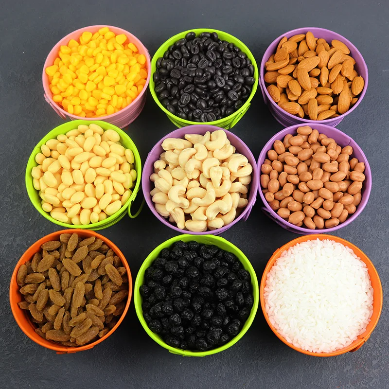 500g Simulation Whole Grains Decor Plastic Grains Ornament Coffee Beans Artificial Rice Fake Raisin Model