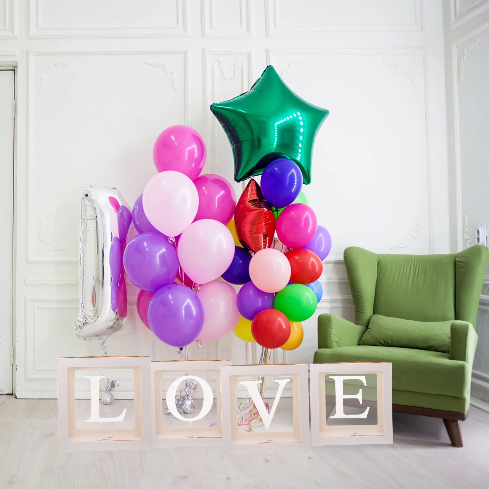 

Balloon Boxes Clear Window Cases Party Decorative Supplies Photo Props Wedding Proposal Reusable Storage Boxes Paper Materials