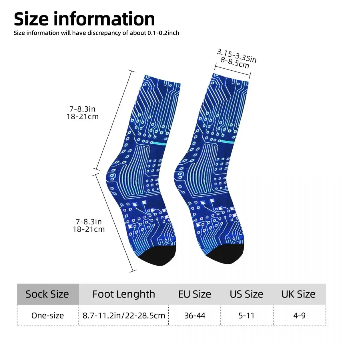 Electronics Circuit On PCB Printed Circuit Board Socks Harajuku Super Soft Stockings All Season Long Socks for Christmas Gifts