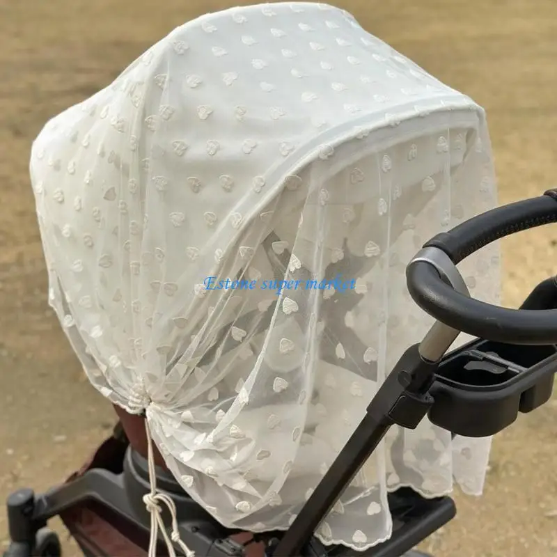 mosca-para-bebe-bordada-coracao-090b-para-carrinhos-e-bercos-capa-protecao-contra-mosca-malha-fina-extensivel