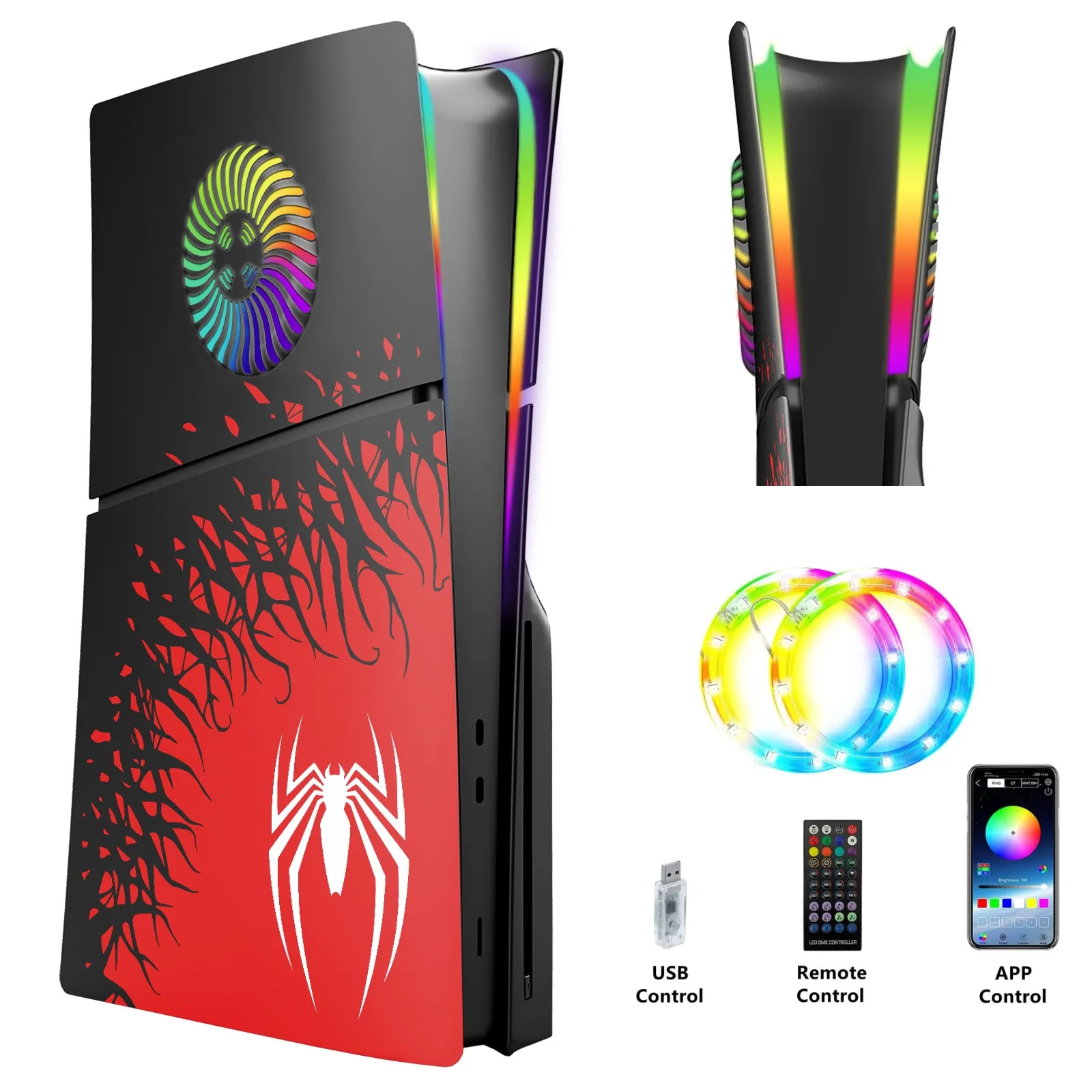 New Custom Separated Slim Console Cover Plates Shell Skin Accessories for PS5 Playstation 5 Slim Disc Edition with Cooling Vents