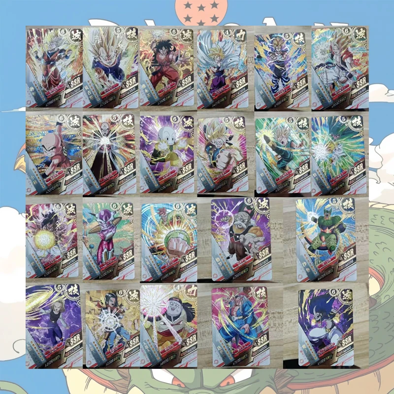 Anime Dragon Ball SSR Cards Android 18 Son Goku Vegeta Iv Krillin Trunks Vegetto Tien Shinhan Frieza Majin Buu Collectible Cards