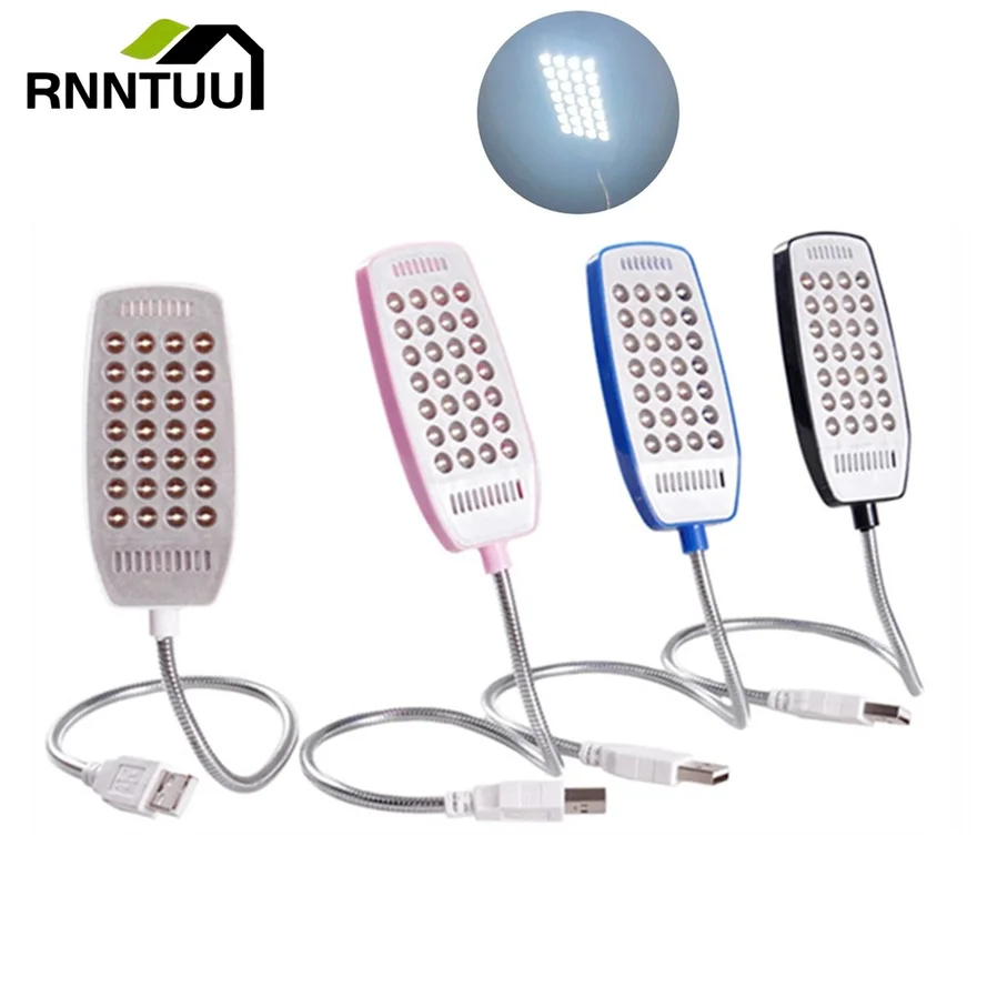 RnnTuu 28LEDs reading lamp LED USB Book light Ultra Bright Flexible 4 Colors for Laptop Notebook PC Computer 1Pcs New Arrival