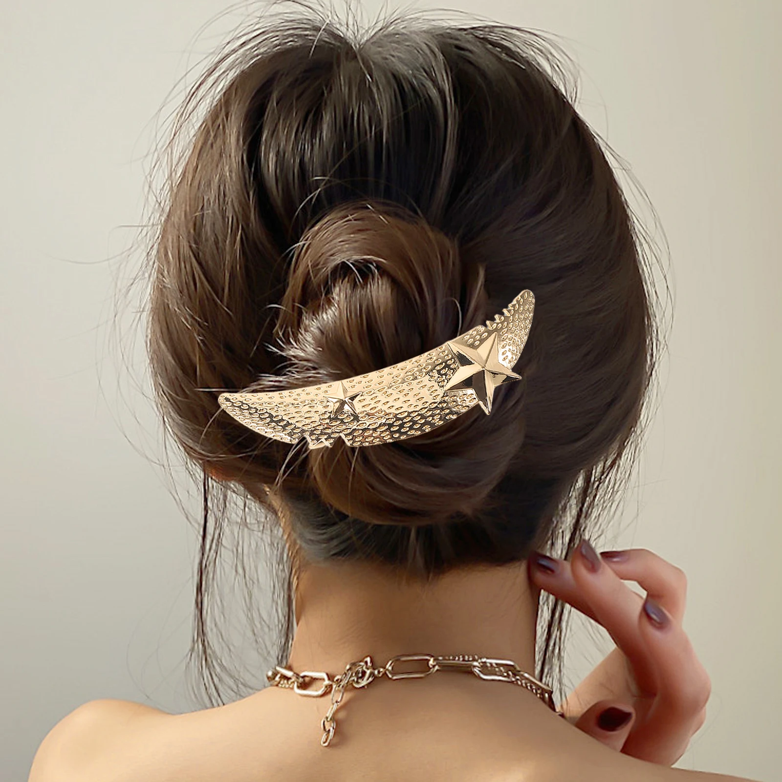 

2Pcs Clips Irregular Matte Gold Zinc Alloy Durable Versatile Girls Bridal Wedding Hair Accessories Styling Pins