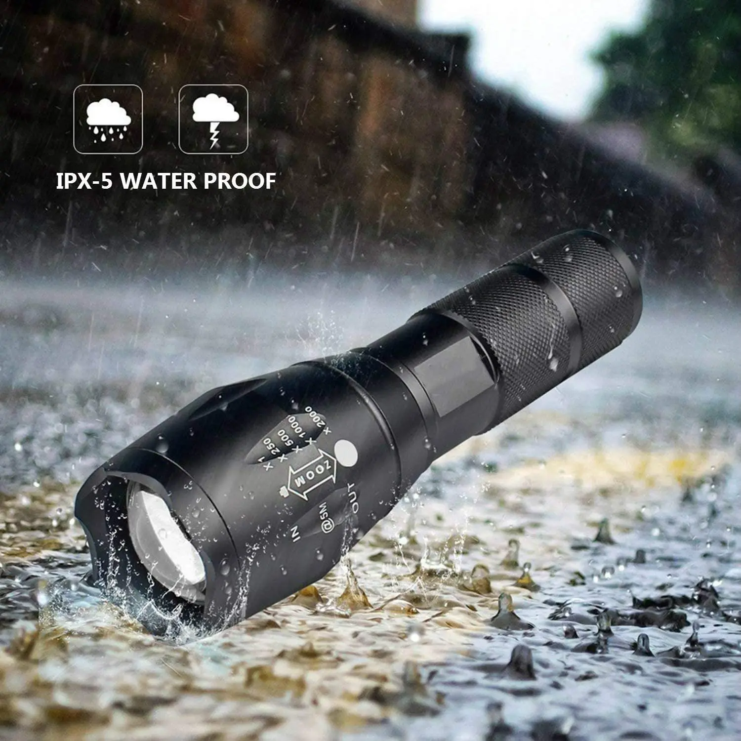 Imagem -03 - Lanterna Led Poderosa Alumínio Liga Tocha Portátil Usb Recarregável Outdoor Camping Tático Flash Light