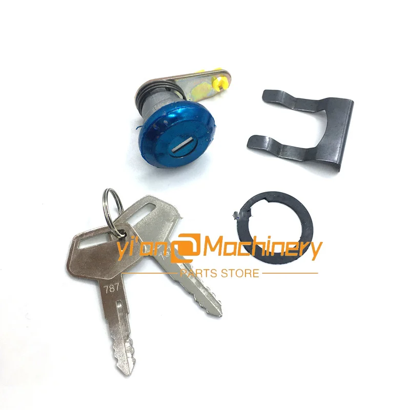 For Excavator Komatsu PC 130 200 210 220 300 360-7 Cab Door Lock Assembly Inner and Outer Handle Lock Block Cylinder Key parts