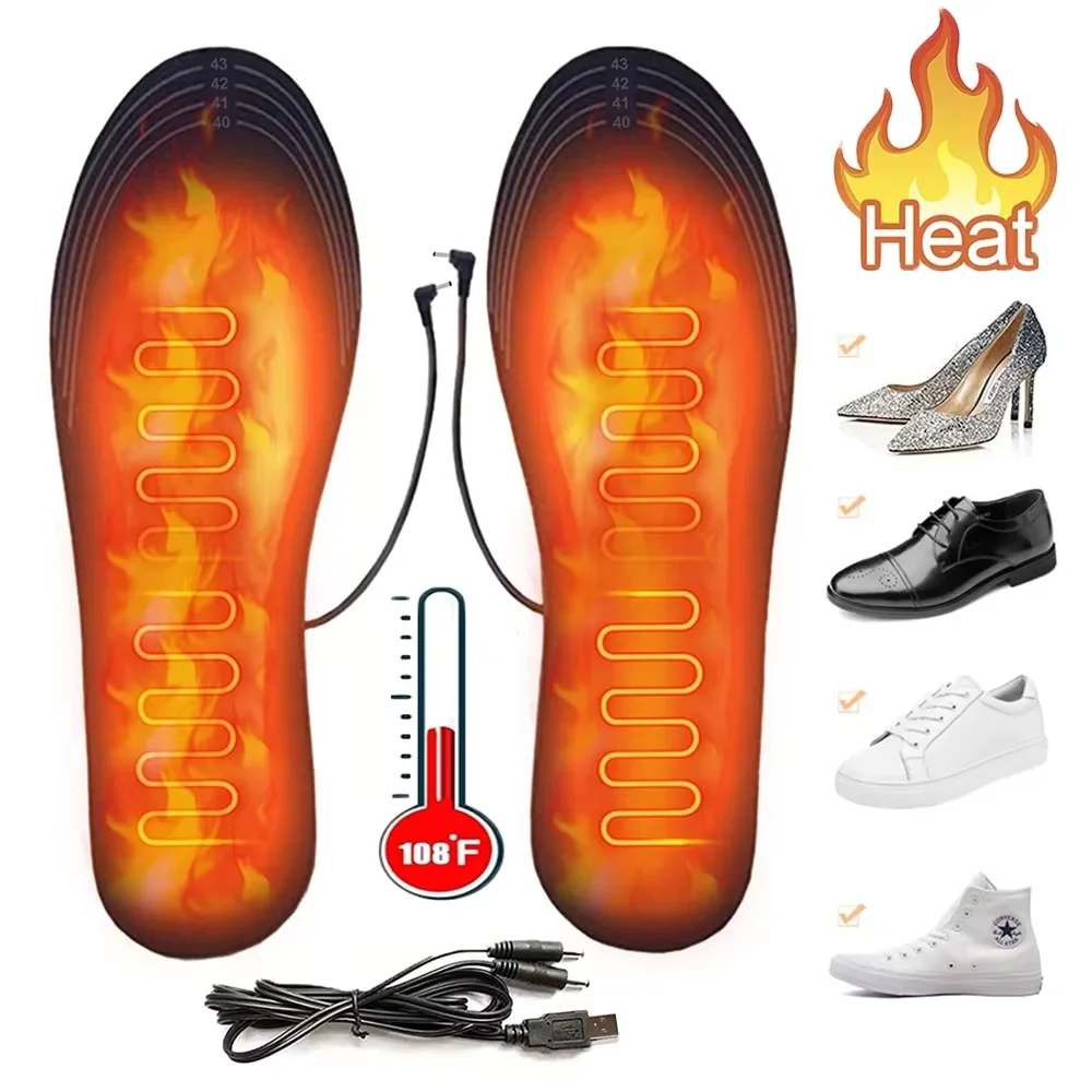 

USB Heated Shoe Insoles Electric Foot Warming Pad Feet Warmer Sock Pad Mat Winter Outdoor Sports Heating Insole Winter Warm