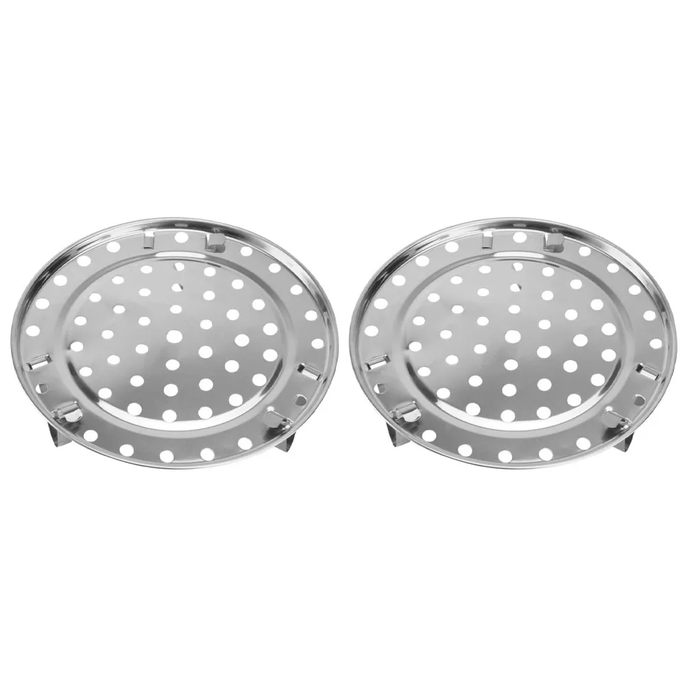 

2pcs Round Stainless Steel Steaming Rack Detachable Feet For Cooking Baking Vegetables Eggs Seafood Steam Tray Pot Multi-Use