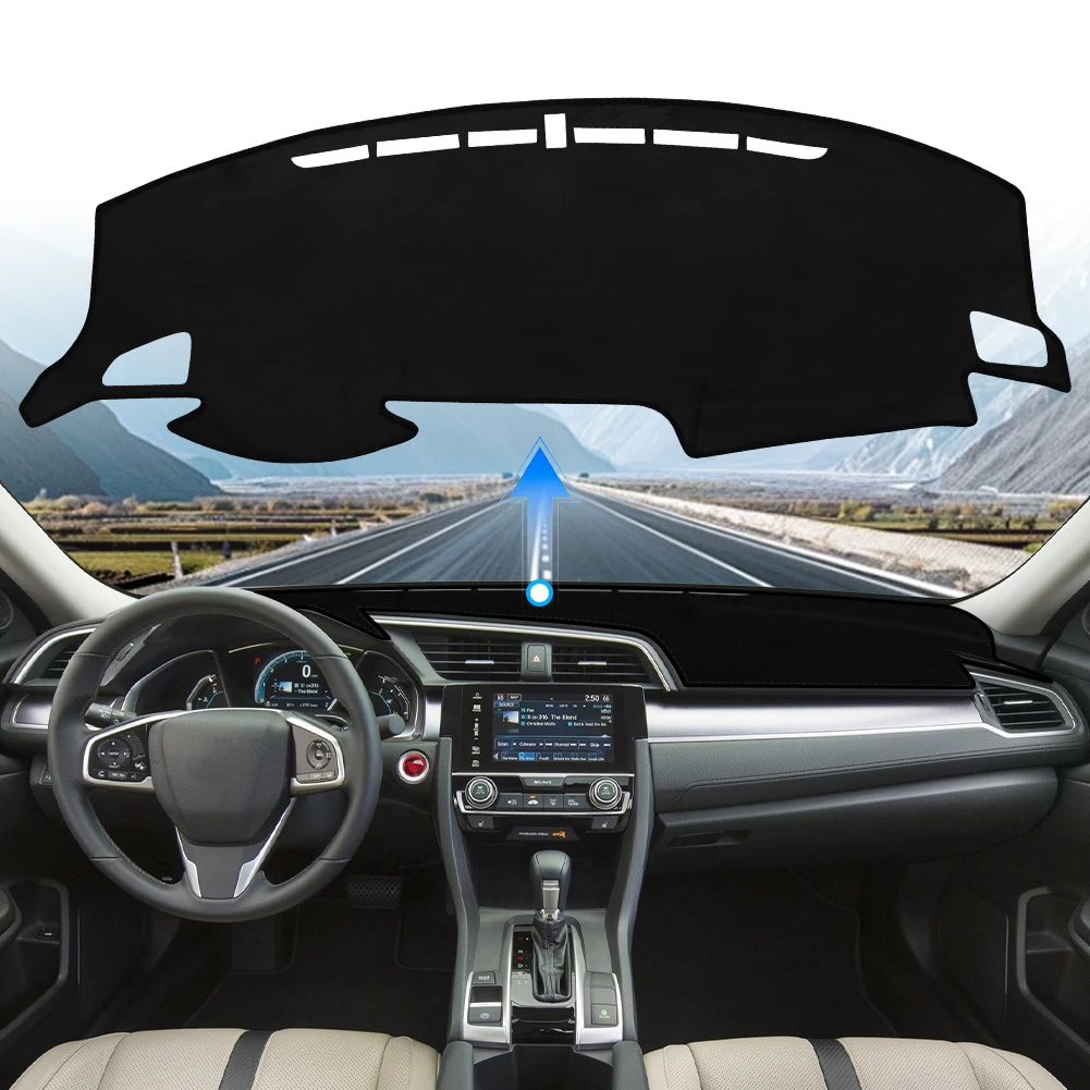 

For Honda Civic Sedan/Hatchback Coupe 10th generation 2016-2021 Car Accessories Dashboard Cover Mat Non-Slip Pad Instrument Pan