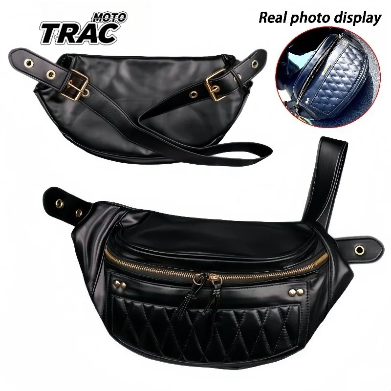 Crossbody Bag, Dumpling Waist Bags, Diamond Patterned Bag, Retro Motorcycle Riding Diamond Patterned Chest Bags, Knight Bag