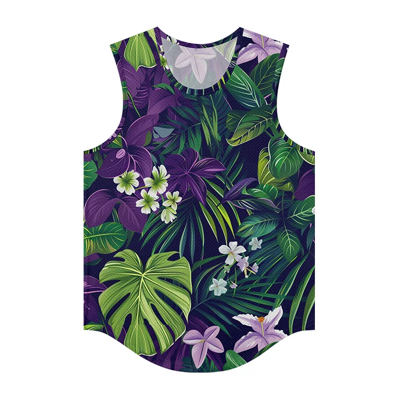 Camiseta sin mangas de moda fresca sin mangas para hombre, camisetas con estampado Floral de verano para adultos, camiseta sin mangas de secado rápido para deportes al aire libre