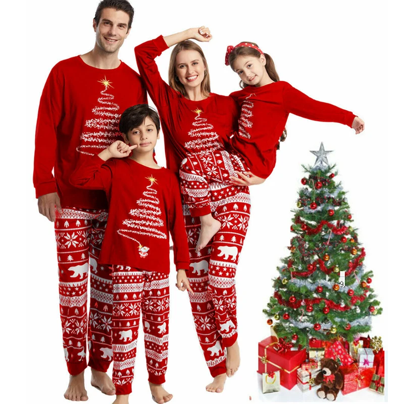 Family Christmas Pajamas 2024 Mother Father Kids Matching Clothes Look Outfit Mommy And Me New Year\'s Costumes Pyjamas