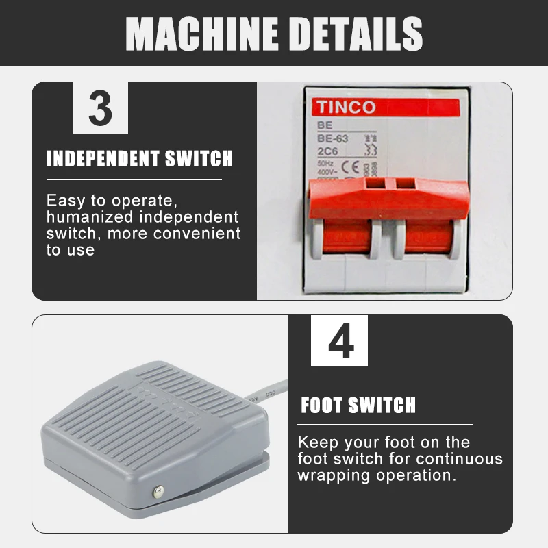 220V Electric Winding Vertical Machine Wrapper Carton Box Automatic Annular Stretch Film Roll and Tape Wrapping Machine