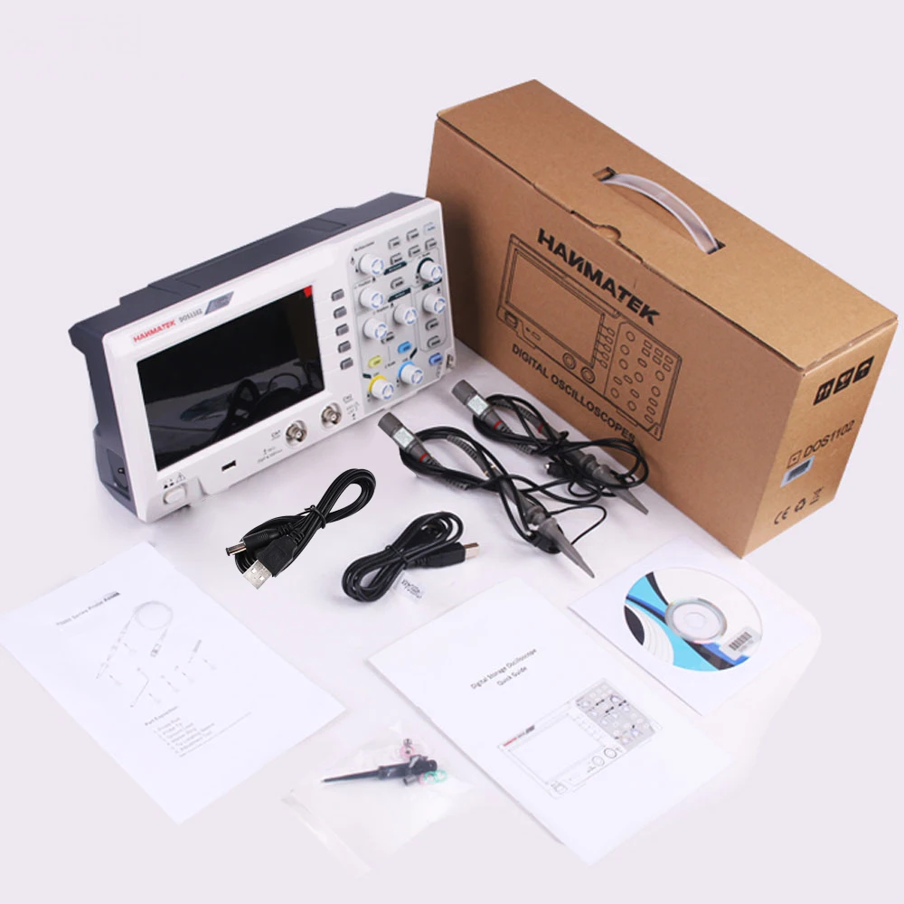 Hanmatek DOS1102 Digital Oscilloscope 2 Channel 100MHz Best Storage Oscilloscope Kit 1GSa/s Sampling Rate