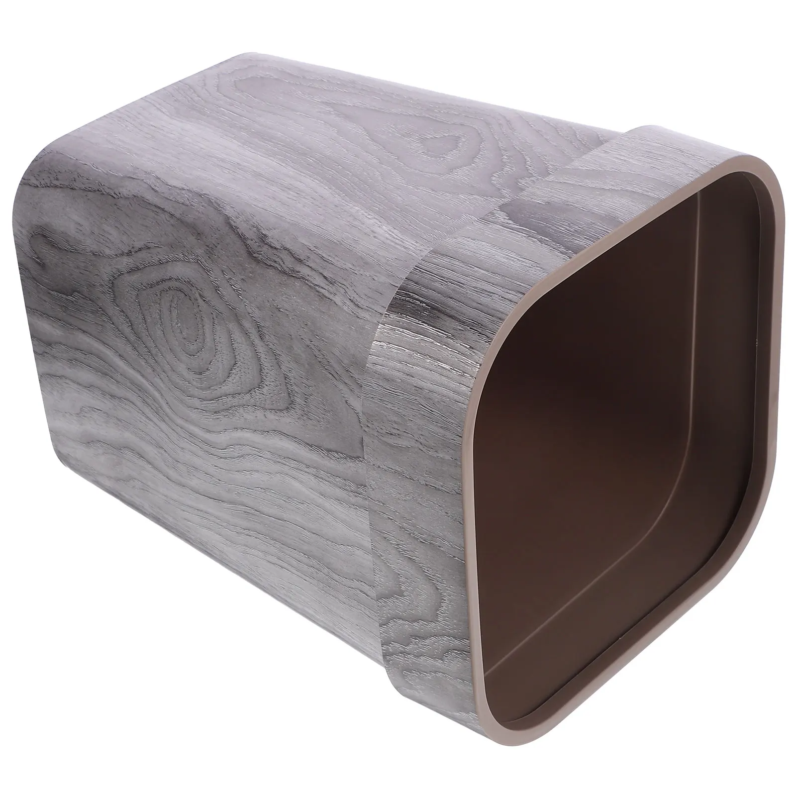 

Wood Grain Trash Can Waste Bin 14L Gray 24x24x30.5cm Home Office Bathroom Kitchen Garbage Container Household Dustbin Reusable