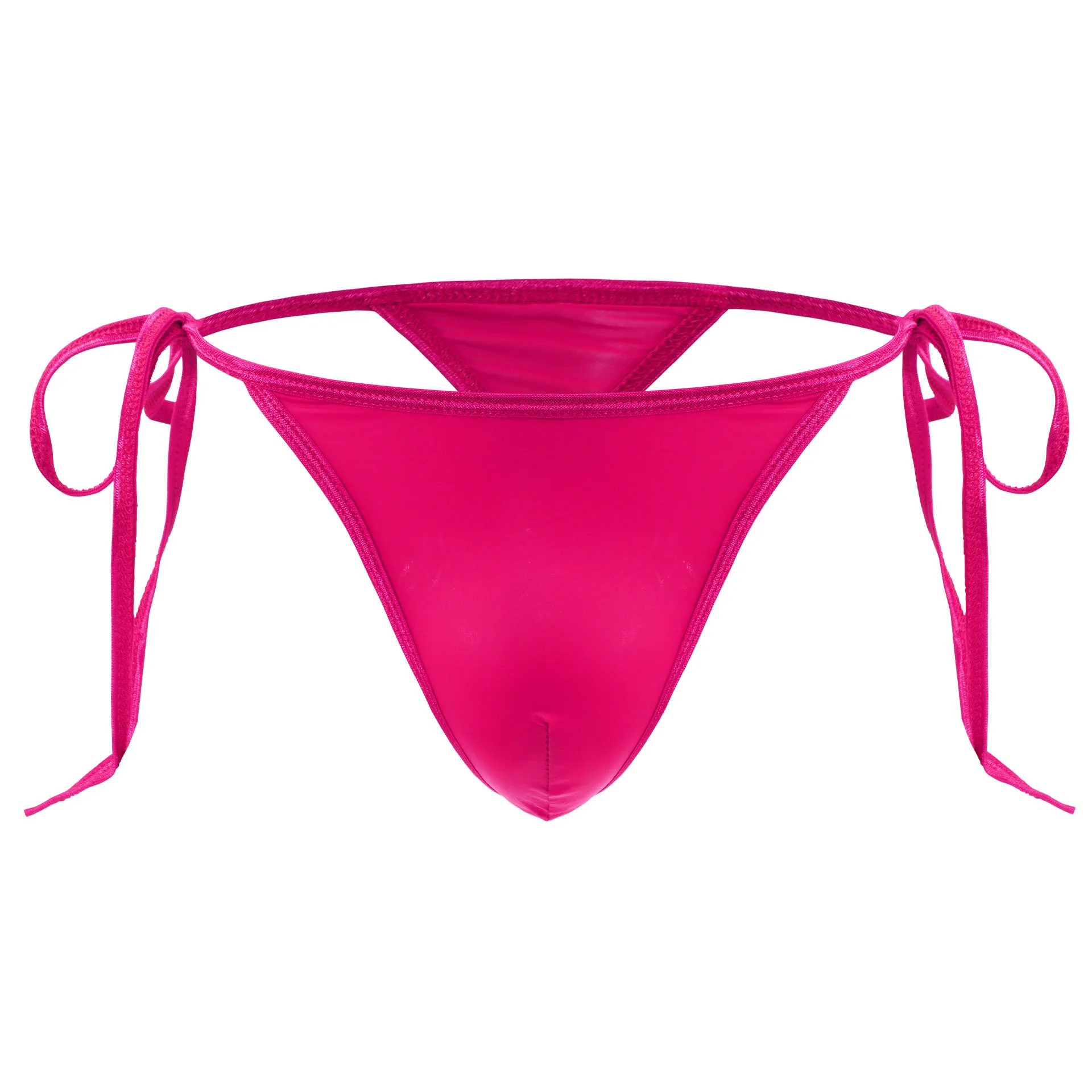 

Tie Side String Lace Up T Back Thong for Men Sexy U Convex Pouch Lingerie Crossdressing G-string Sissy Erotic Open Butt panties