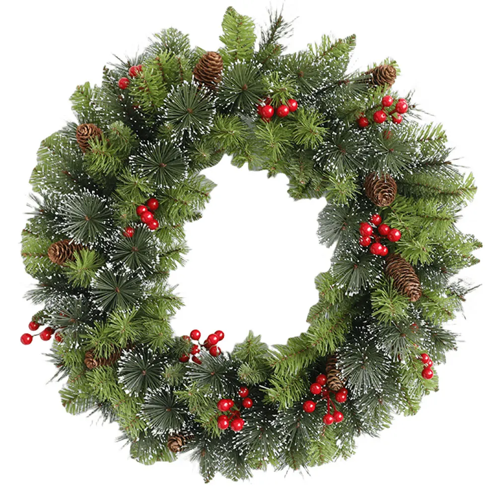 Christmas Advent Wreath Artificial Lighting Holiday Art Wreath Festival Theme Multifunctional for Door Window Fireplace