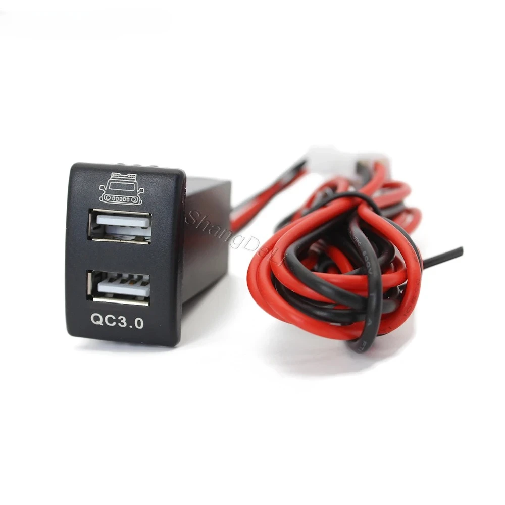 1PC For Suzuki Jimny Modified Dual QC3.0 USB Charger Socket Phone Charge Adapter Outlet Car Accessories - view 3