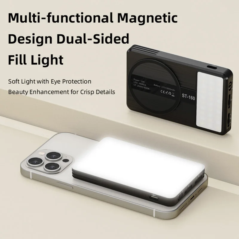 Double-sided Magnetic Fill Light Mobile Phone Live Photography Two-color Gentle Light Light Portable Beauty Selfie for Phone