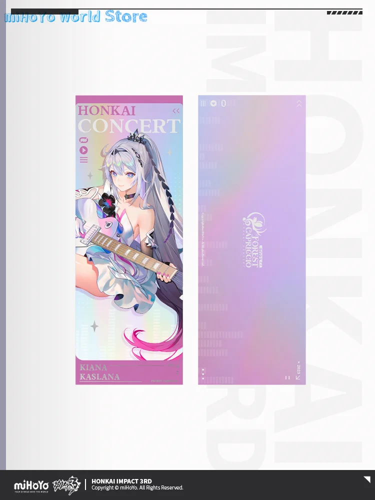 MiHoYo Official Genuine Honkai Impact 3 Laser Ticket Derivatives Kiana SEELE Bronya Mei HONKAI CONCERT Theme Series Laser Ticket