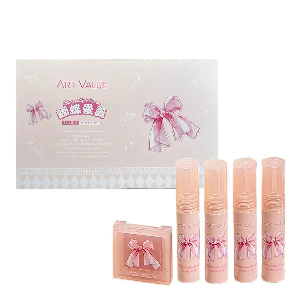 4 pz Set Opaco Guancia Fard Tinta 3-in-1 Idratante Lungo Rouge Contorno Stick Labbro Viso Durata Rouge Fard Trucco S0J3