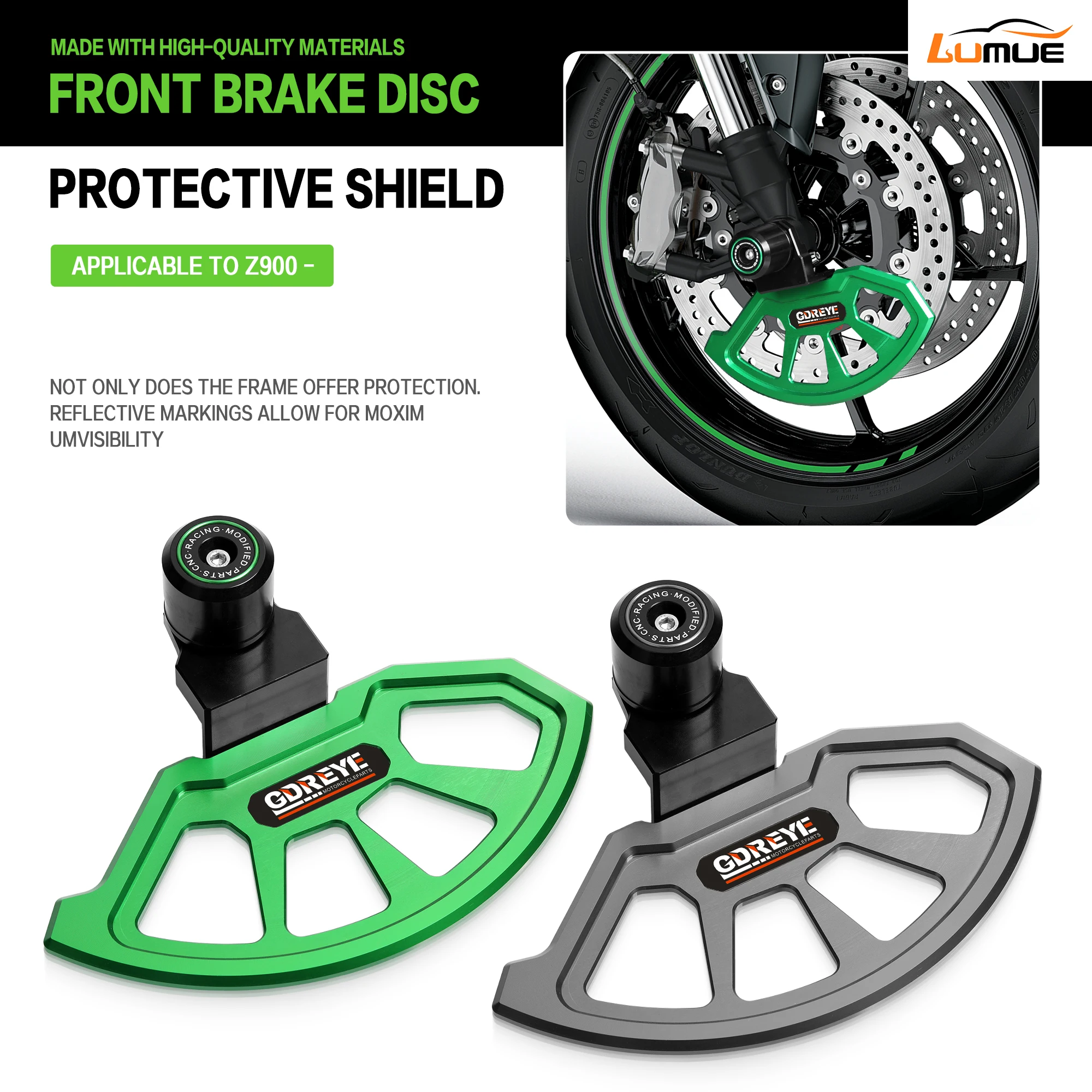 

For Kawasaki Z900 Z900SE Z 900 2017-2026 GDREYE Motorcycle Brake Pump Cover Front Disc Caliper Guard