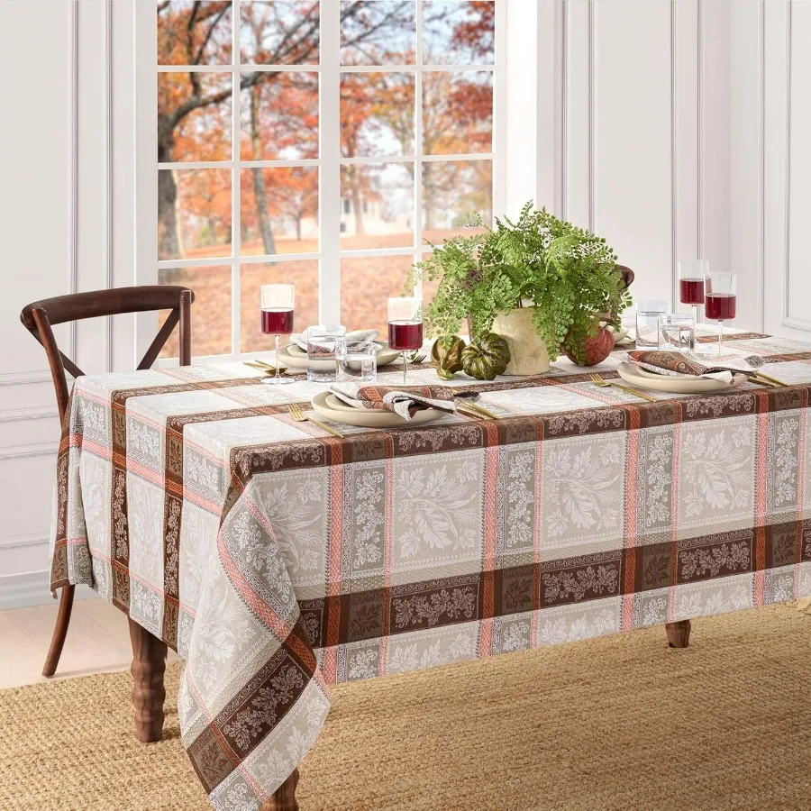 

Домашняя мода Windswept Harvest/Thanksgiving жаккардовая хлопковая скатерть, прямоугольник 60 x 120 дюймов