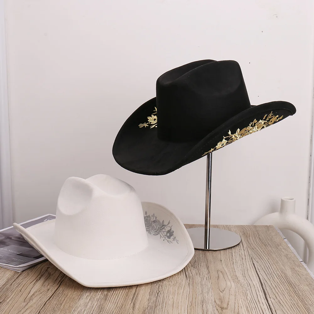 high-quality Elegant Embroidered Gem Decorated Breathable Comfortable Denim Hat Stylish Versatile High-End Feeling Fashion