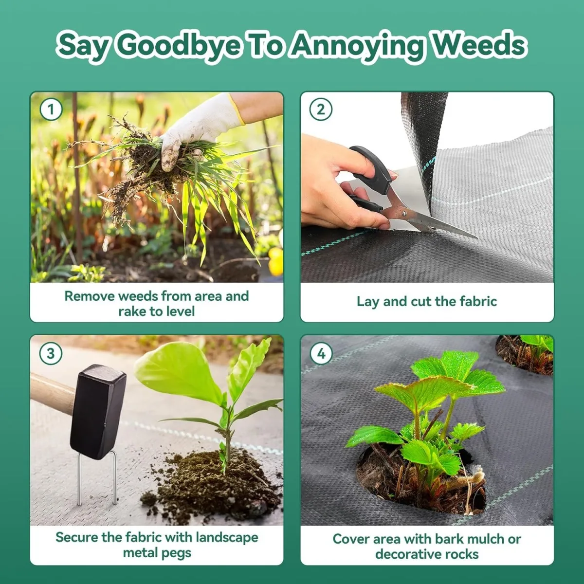 2025年UVカット耐久性ニードルパンチ織り雑草防止バリアマットグラウンドカバーランドスケープファブリック