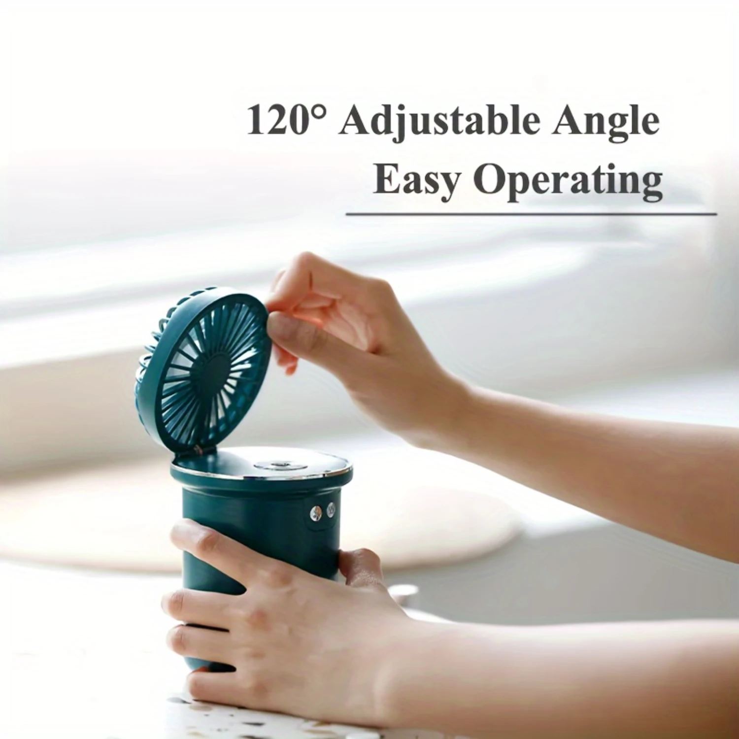 Small Water Spray Mist Cooler Stand Fan Portable Rechargeable Mini Humidifier Fan 3 Speed Air Cooling Fan, 9.47oz Small Cool Mis