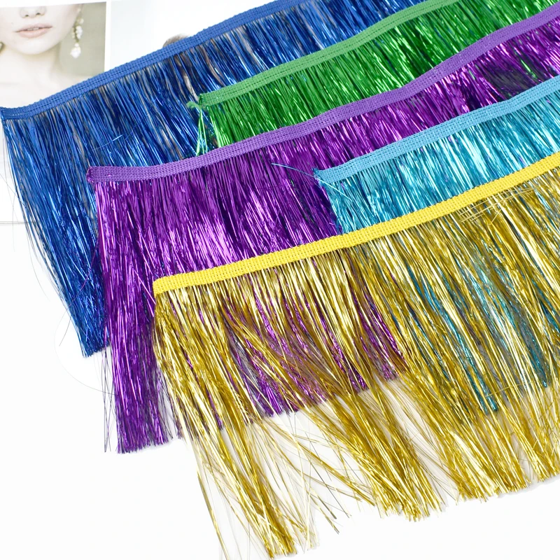 

5/10M 10/15/20cm Colorful Tassel Lace Glitter Fringes for Latin Dress Performance Clothes Decor Ribbon DIY Sewing Accessories