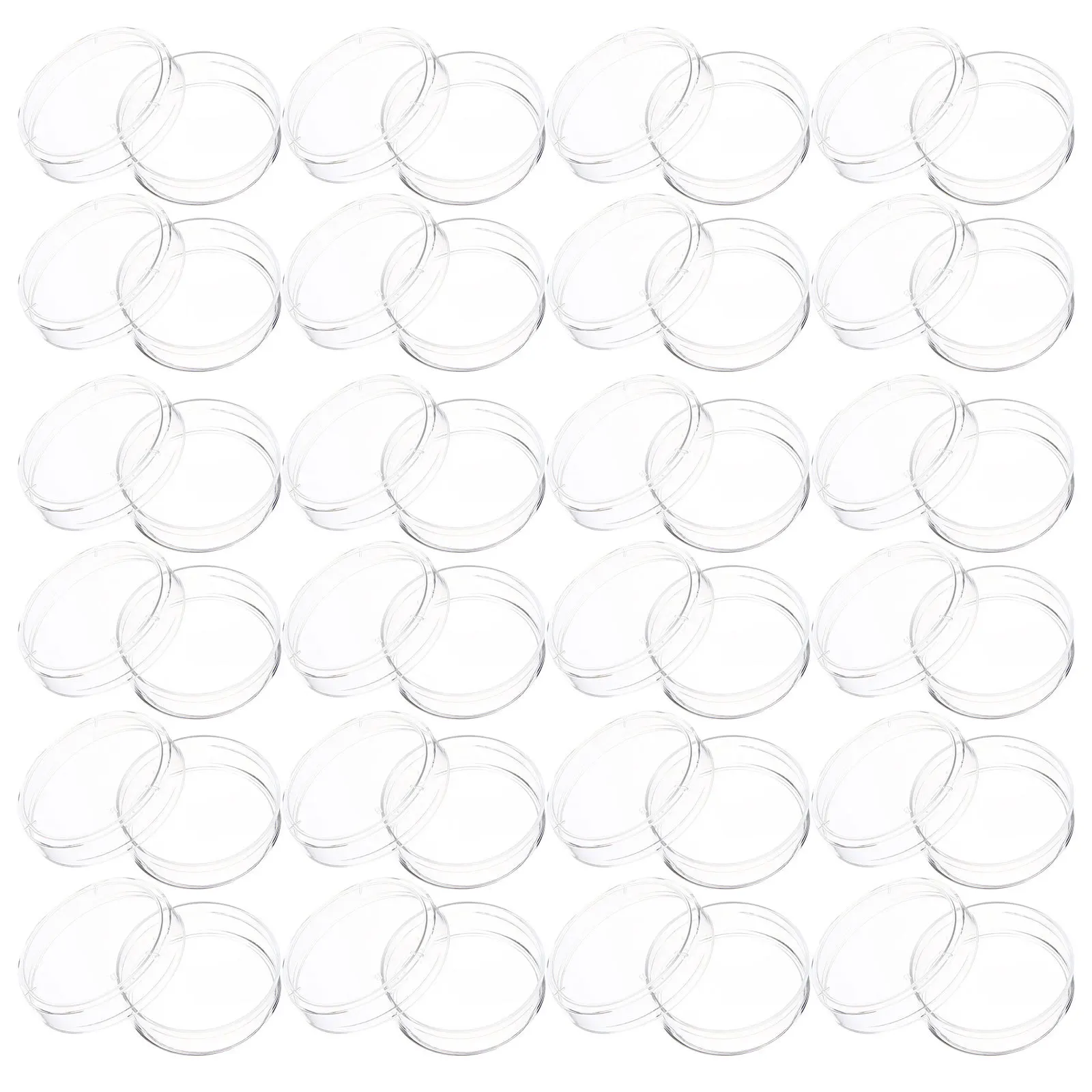 จานเพาะเชื้อพลาสติก 30 ชิ้นพร้อมฝาปิดใส จานเพาะเชื้อสำหรับการทดลองทางวิทยาศาสตร์ การสอนเคมี