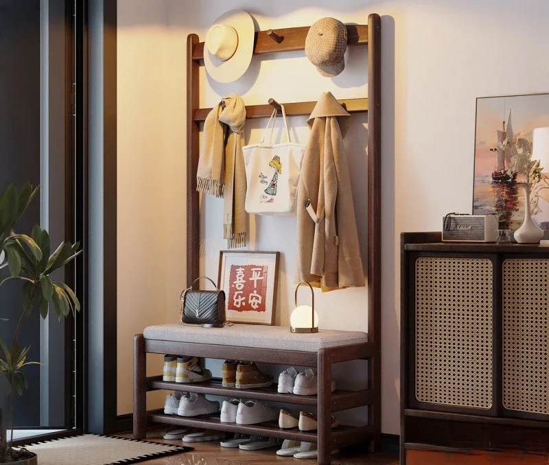 

Solid wood shoe changing stool, hanger, integrated, household, door, entrance, entrance