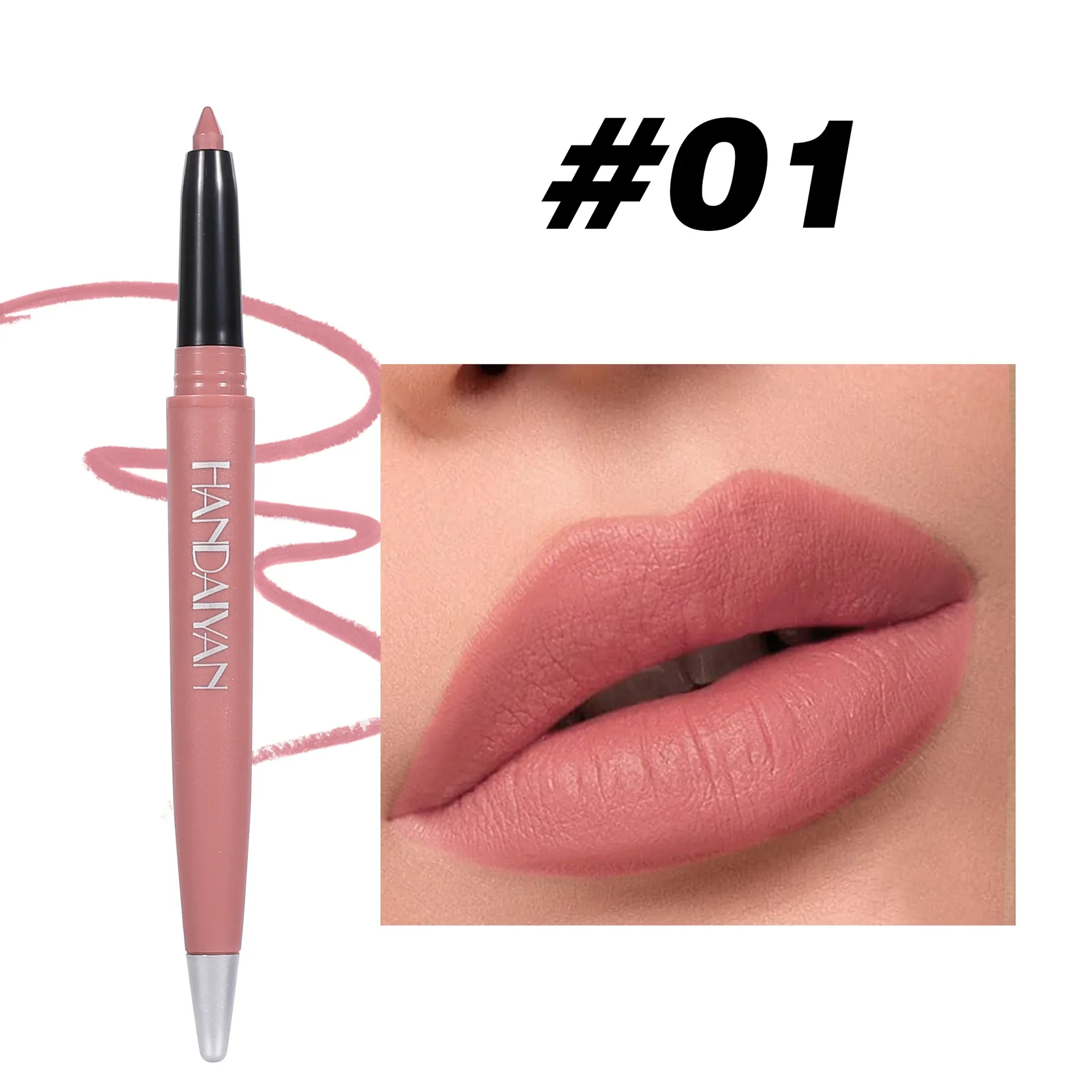 Adviseer Handaiyan Make-Up Matte Lipliner Lippenstift 6 Kleuren Enkele Lippenstift Pen Is Niet Gemakkelijk Te Verwijderen Kleur Haak Lip Potlood