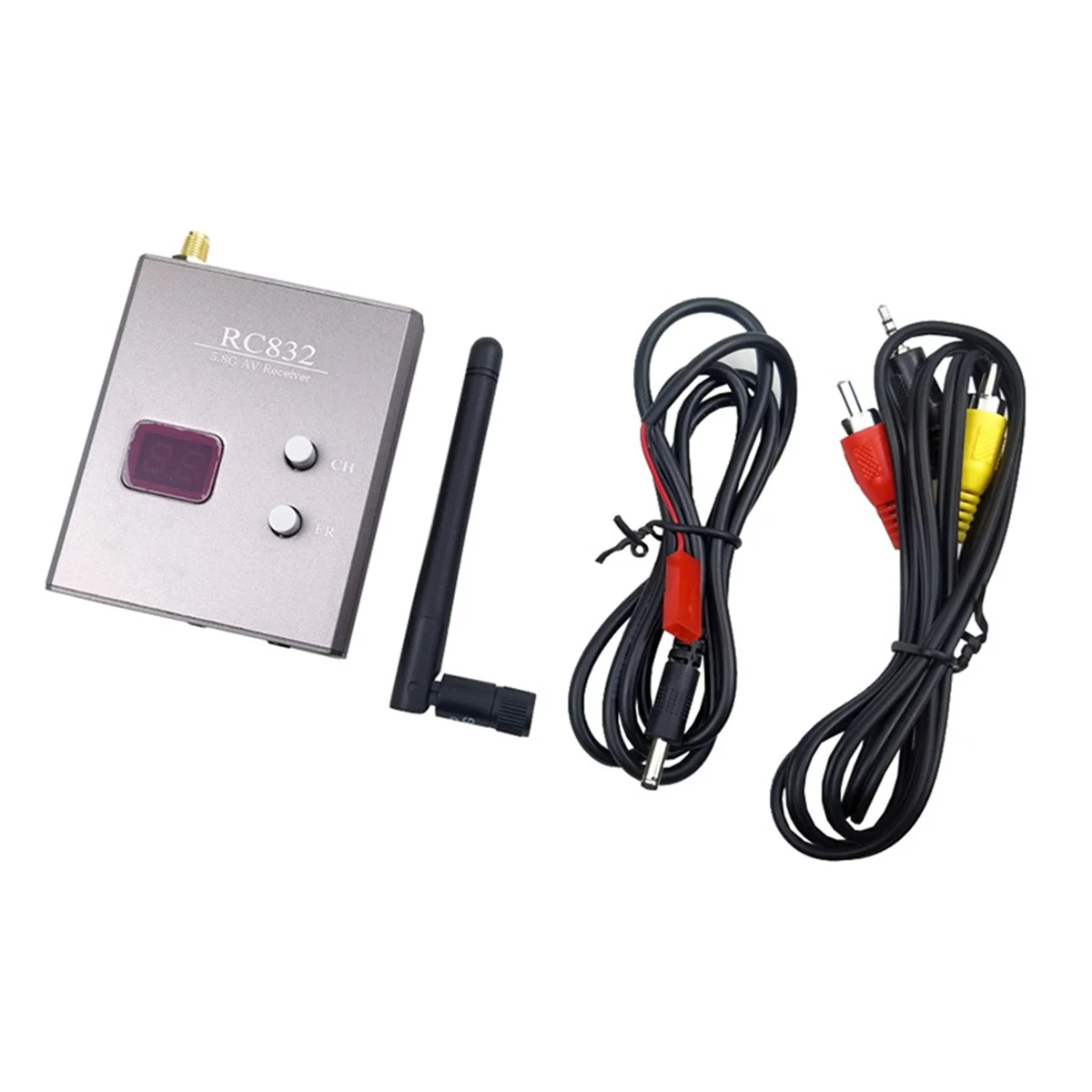 SMIEA RC832 FPV Receptor 5.8GHz 48CH RC832 AV Receptor com Antena para FPV Multicopter RC Quadcopter