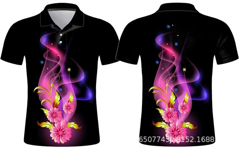 Modna męska koszulka Polo z krótkim rękawem wzór motyl t-Shirt z nadrukiem 3D ikona koszulki Polo wysokiej jakości koszulki męskie odzież