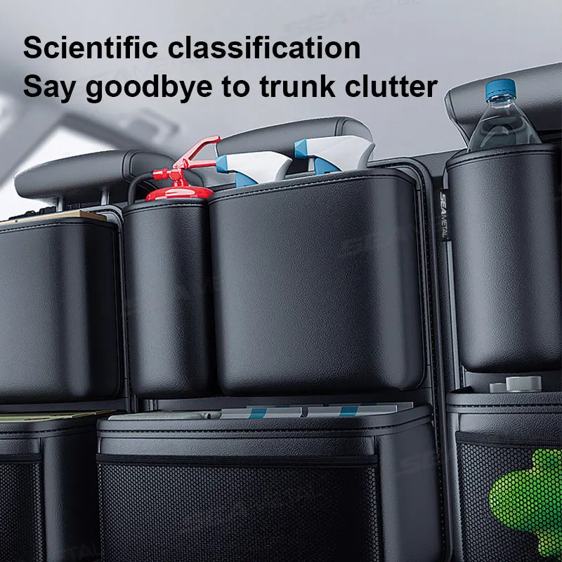 

BLALION Car Trunk Leatherette Storage Bag Detachable Auto Seat Back Pocket High-capacity Hanging Organizers for Jeeps SUVs Vans